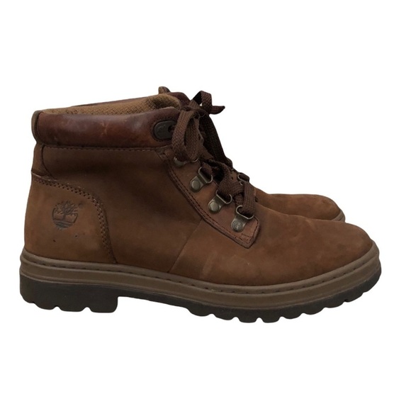 Timberland Dark Brown Leather Lace Up Hiking Boots 8.5 - Picture 1 of 11